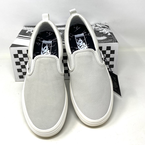 VANS Skate Slip On Public Grey White Low Top Suede Women’s Sneakers VN0A5FCA9CZ - Picture 4 of 11